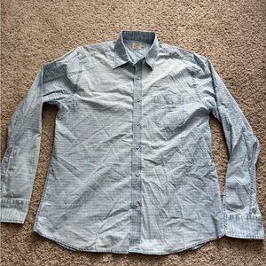 Faherty Light Blue Button-Down Shirt with Subtle Stripe